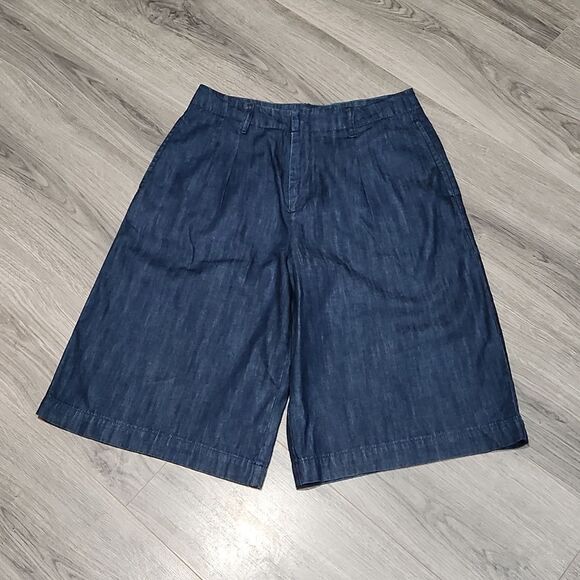EUC eShakti Bermuda Jorts Dark Pleated Shorts - Picture 1 of 7